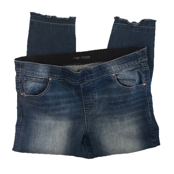 Maurices Jeans Medium Dark Wash Crop Jegging Stretch Women’s 16 Comfort Waist - Picture 1 of 8